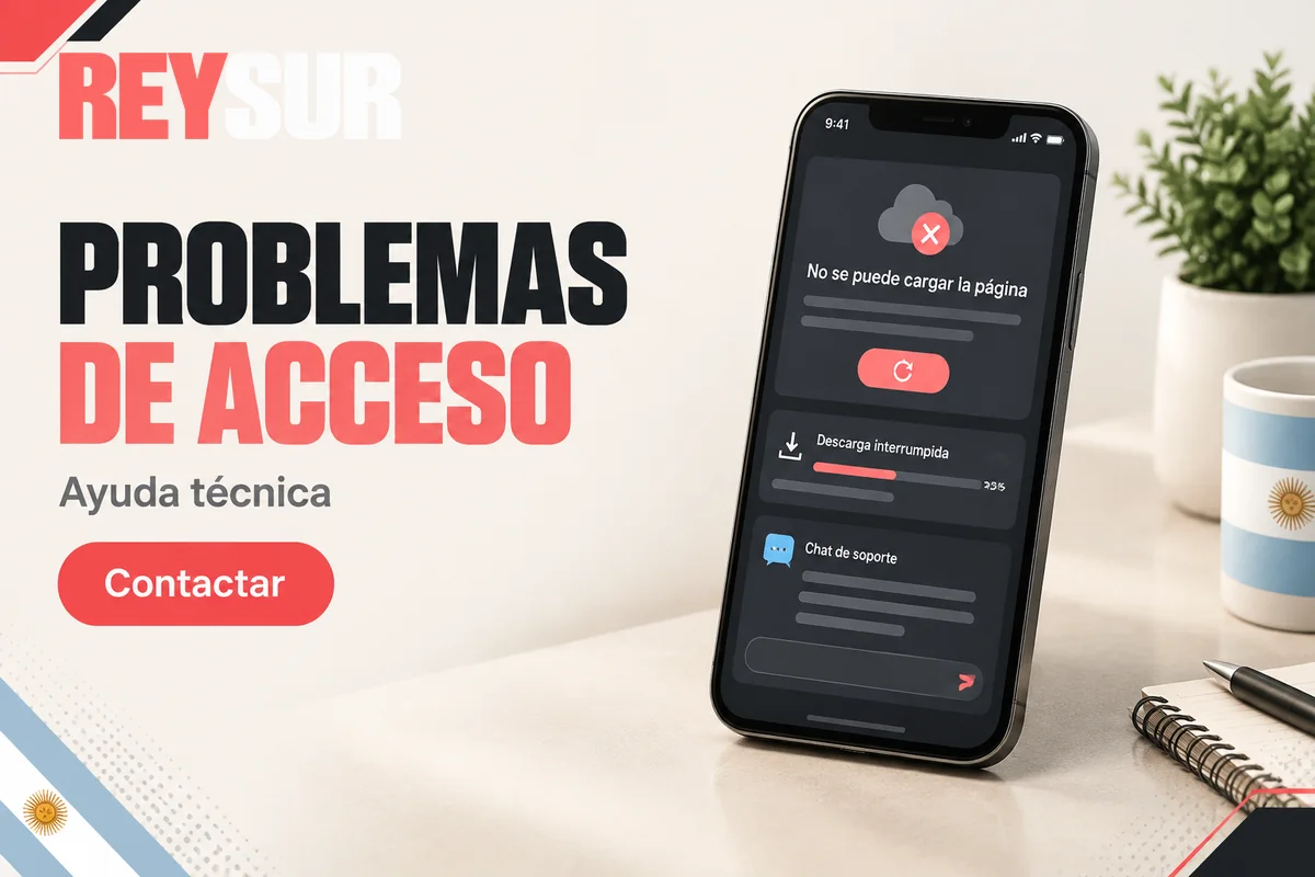 Celular con descarga interrumpida y ventana de soporte