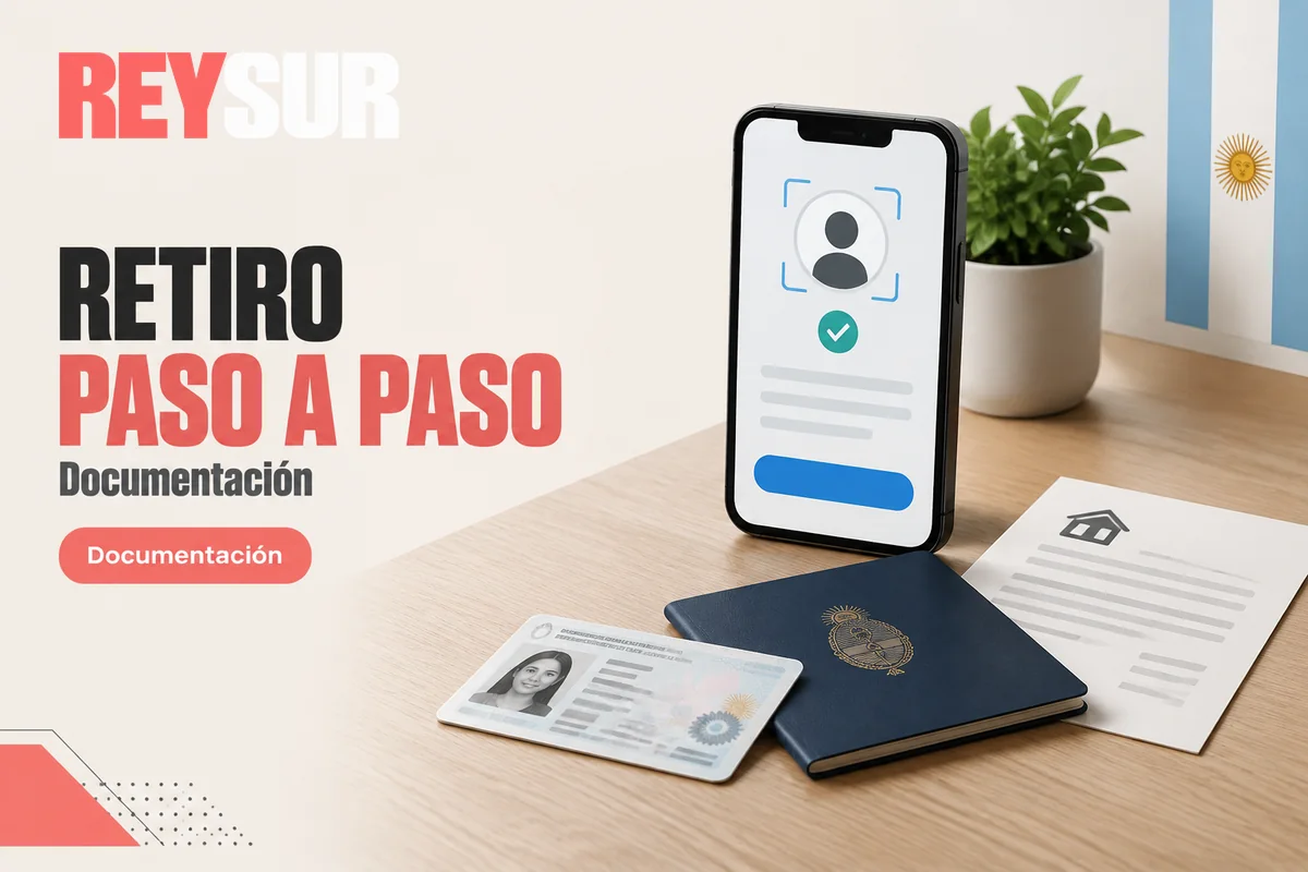 Documentos junto a pantalla de verificación de identidad
